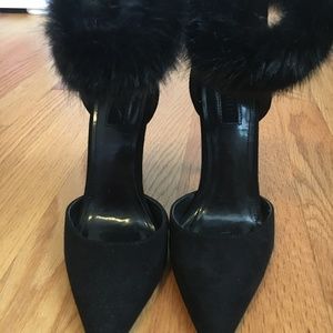 Black Furry Heels